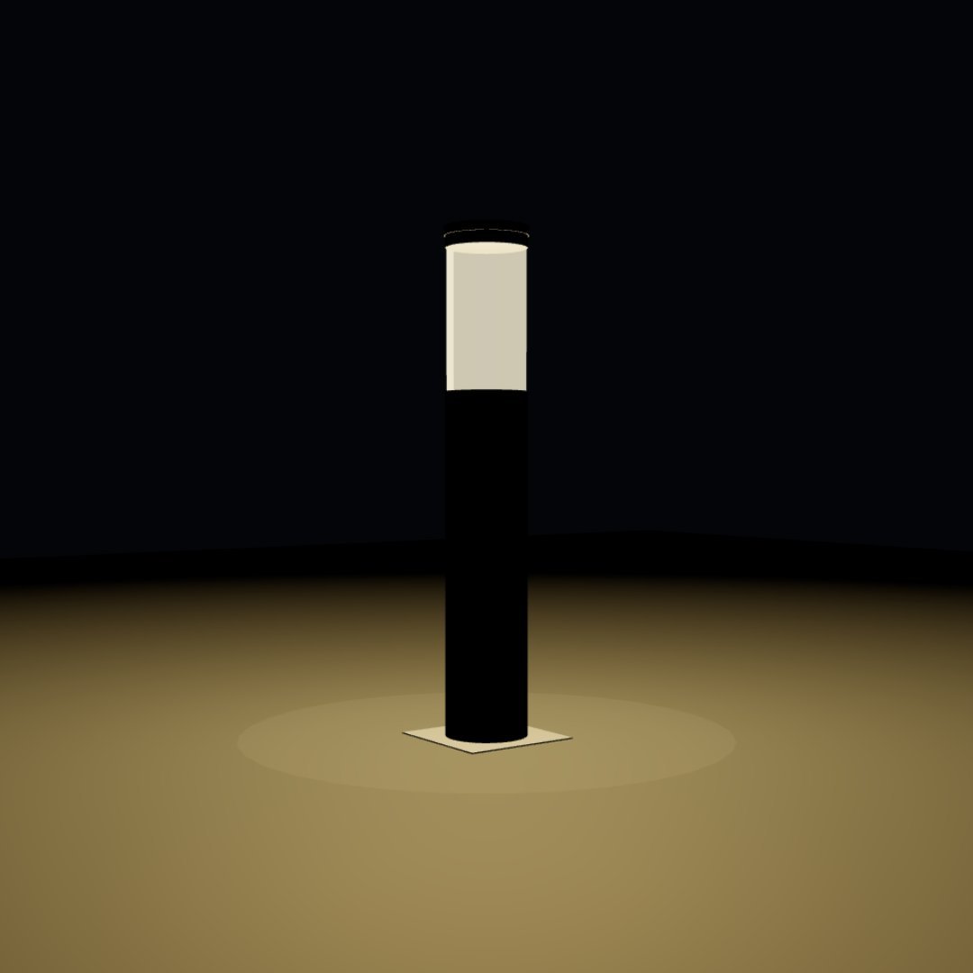 20W Bollard Light Outdoor Bollard – back view showing driver and heat sink | Xera Tech