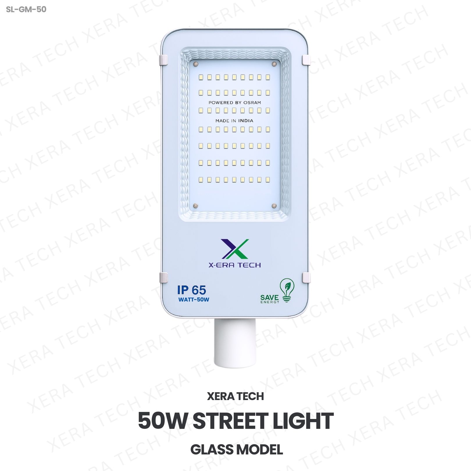 50W Street Light Glass Model – 50WW LED Street Light by Xera Tech