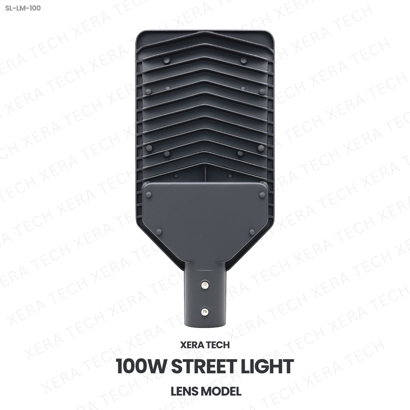 100W Street Light Lens Model – back view showing driver and heat sink | Xera Tech