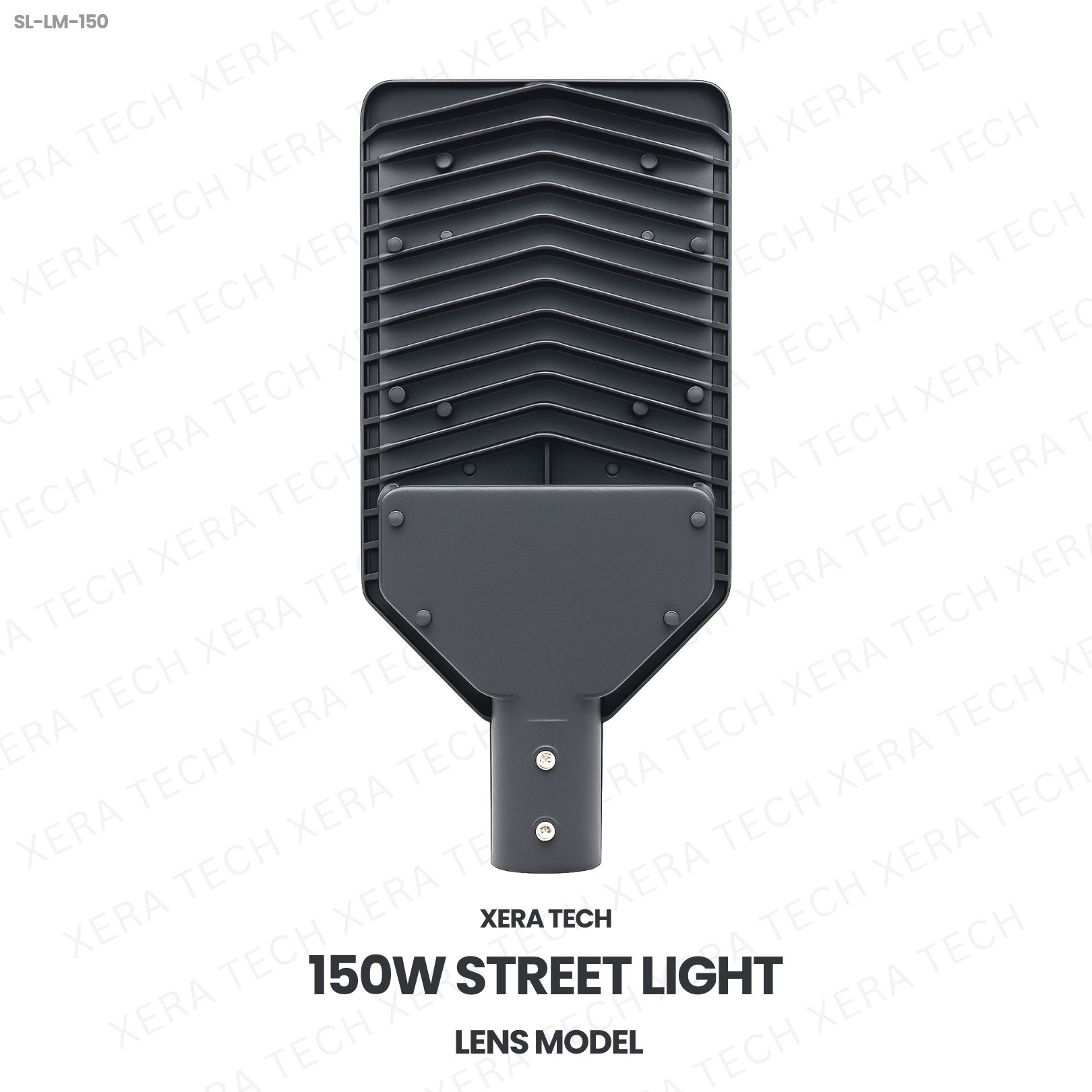 150W Street Light Lens Model – back view showing driver and heat sink | Xera Tech
