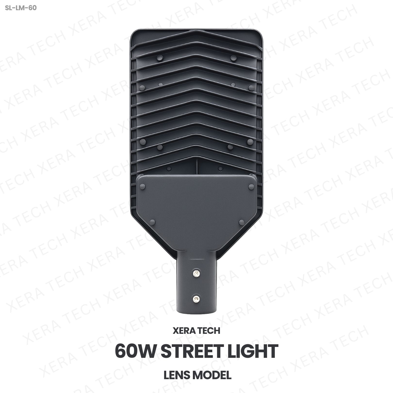 60W Street Light Lens Model – back view showing driver and heat sink | Xera Tech