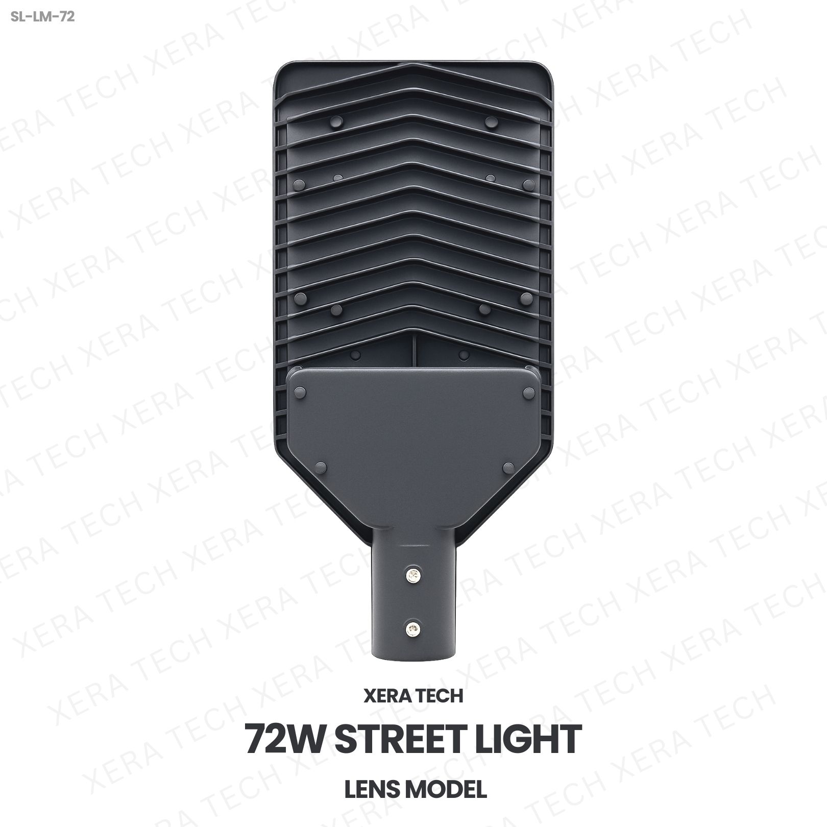72W Street Light Lens Model – back view showing driver and heat sink | Xera Tech