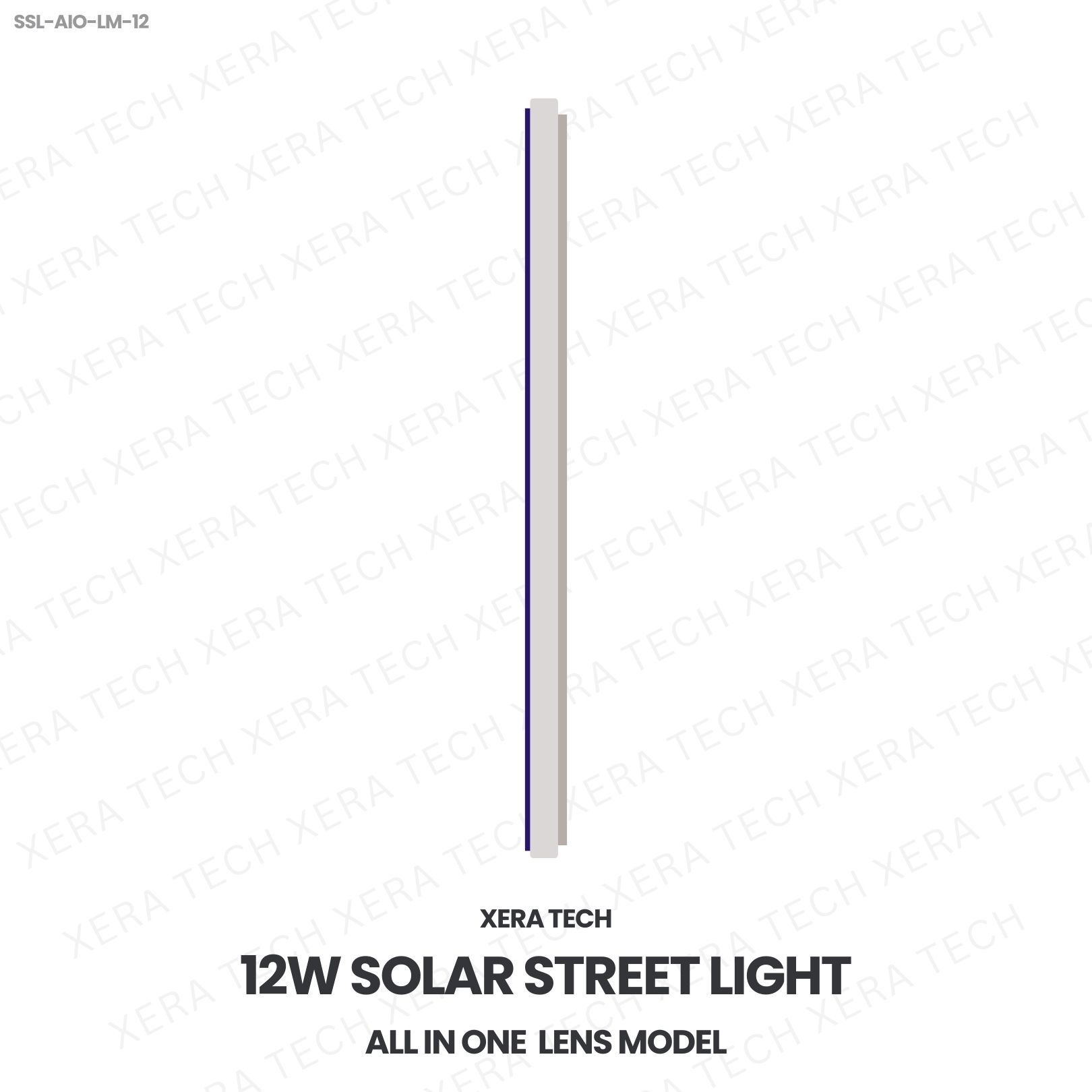 12W IPIP66 Solar Street Light – side profile | Xera Tech