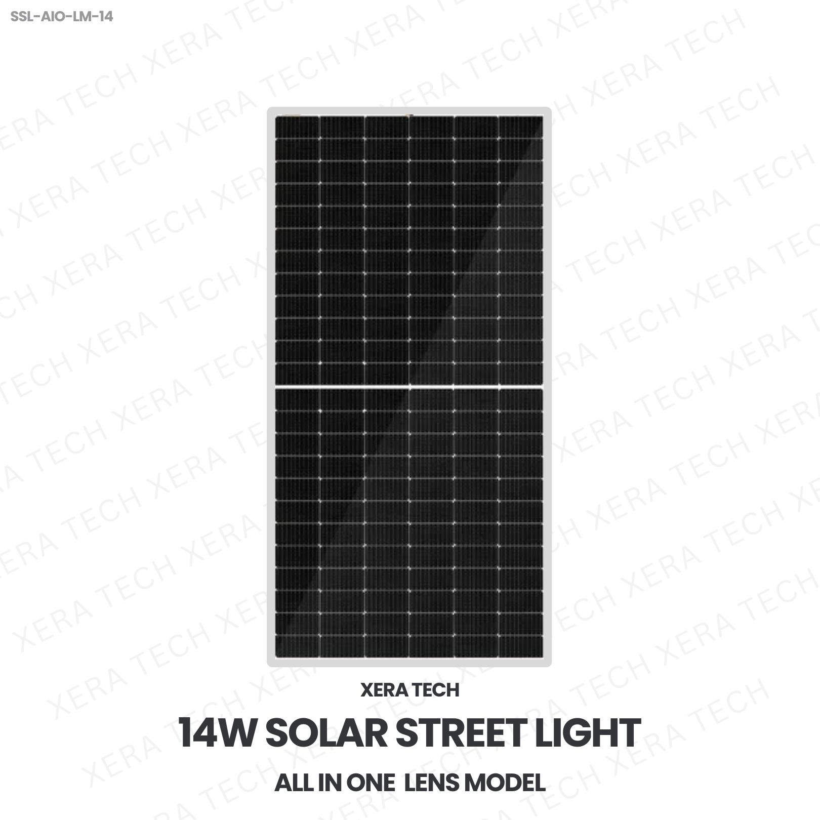 14W Solar Street Light Lens Model – back view showing driver and heat sink | Xera Tech
