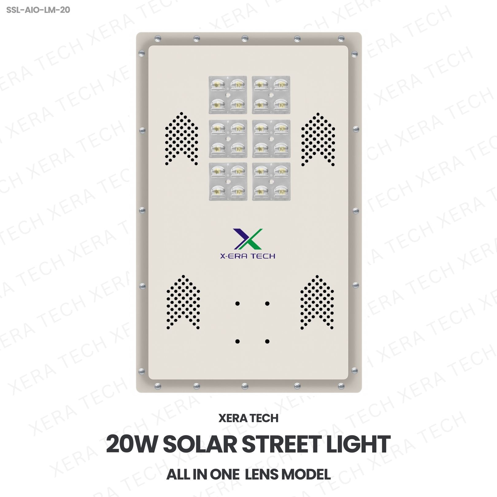 20W Solar Street Light All In One Lens Model – 20WW LED Solar Street Light by Xera Tech