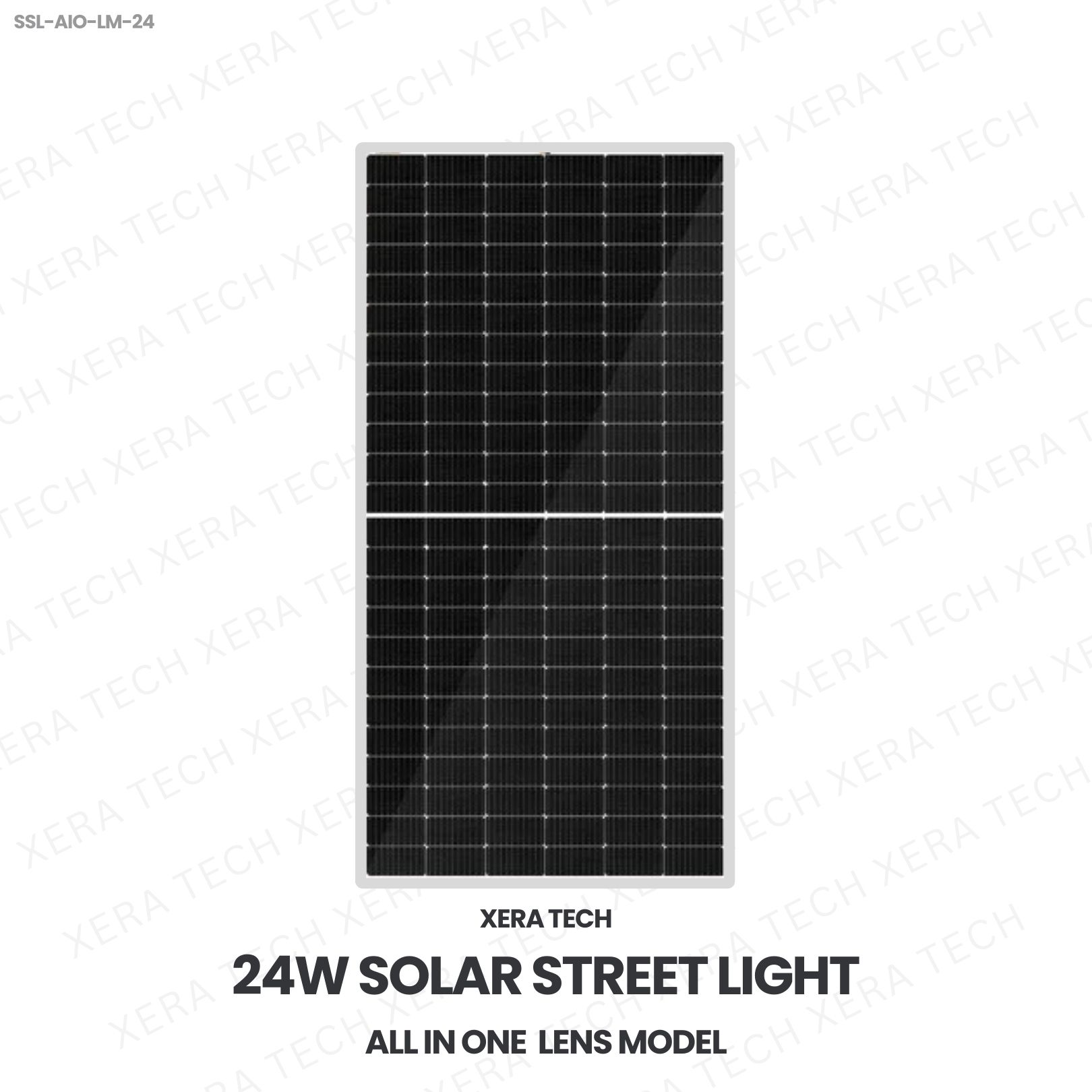 24W Solar Street Light Lens Model – back view showing driver and heat sink | Xera Tech