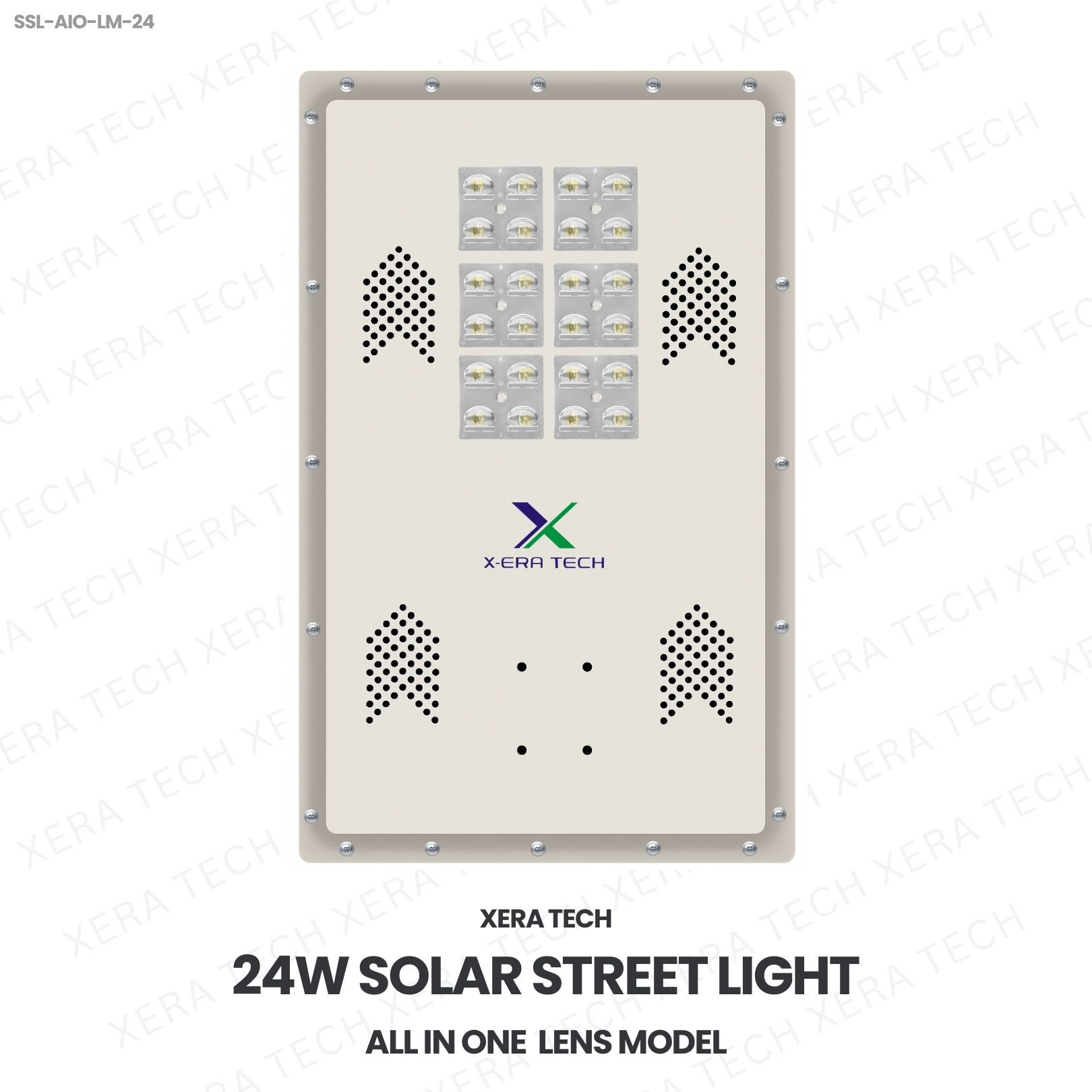 24W Solar Street Light All In One Lens Model – 24WW LED Solar Street Light by Xera Tech