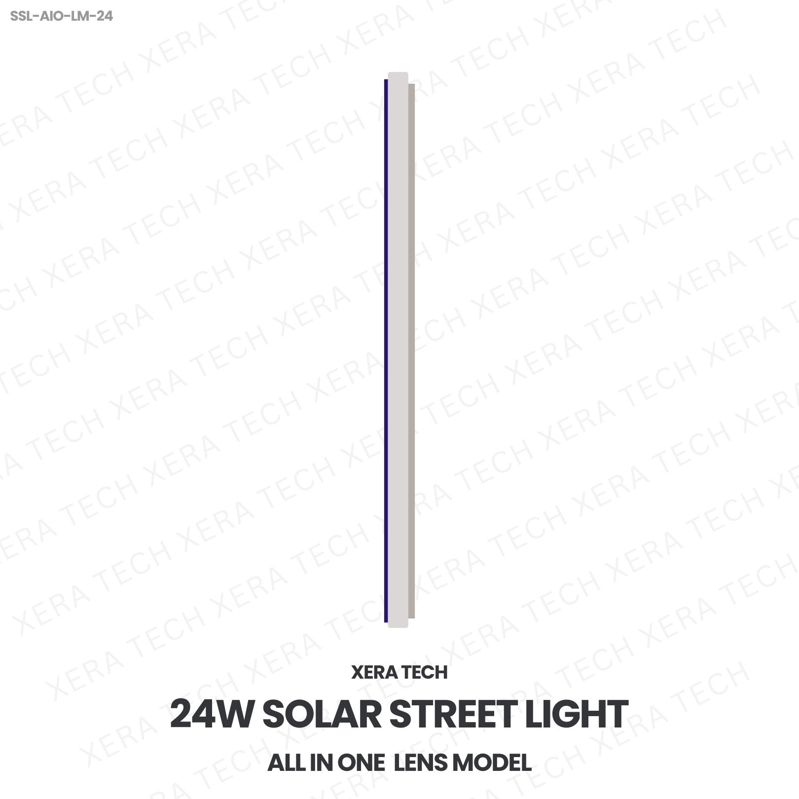 24W IPIP66 Solar Street Light – side profile | Xera Tech