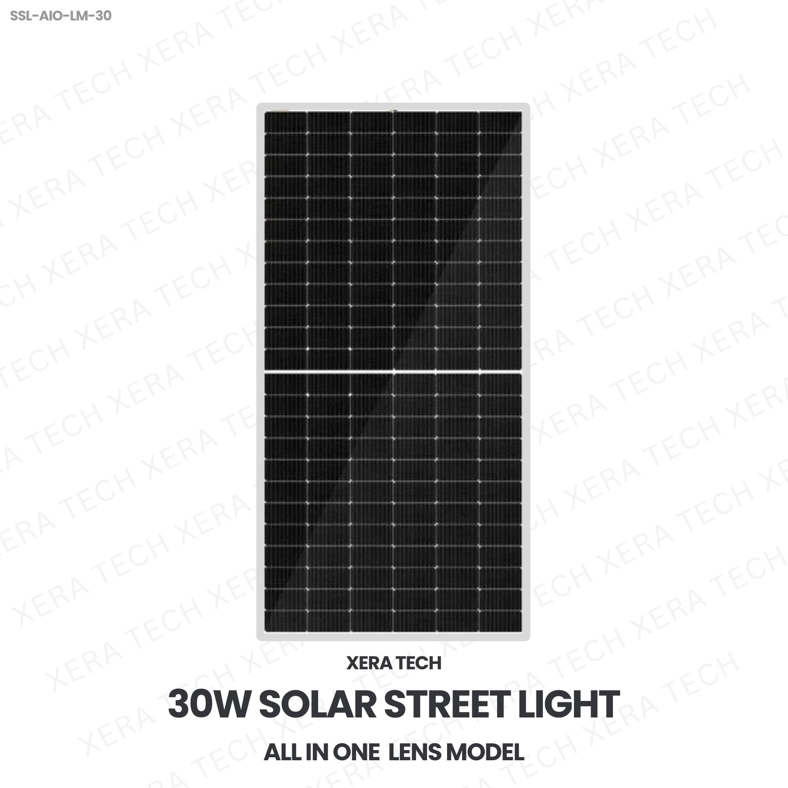 30W Solar Street Light Lens Model – back view showing driver and heat sink | Xera Tech