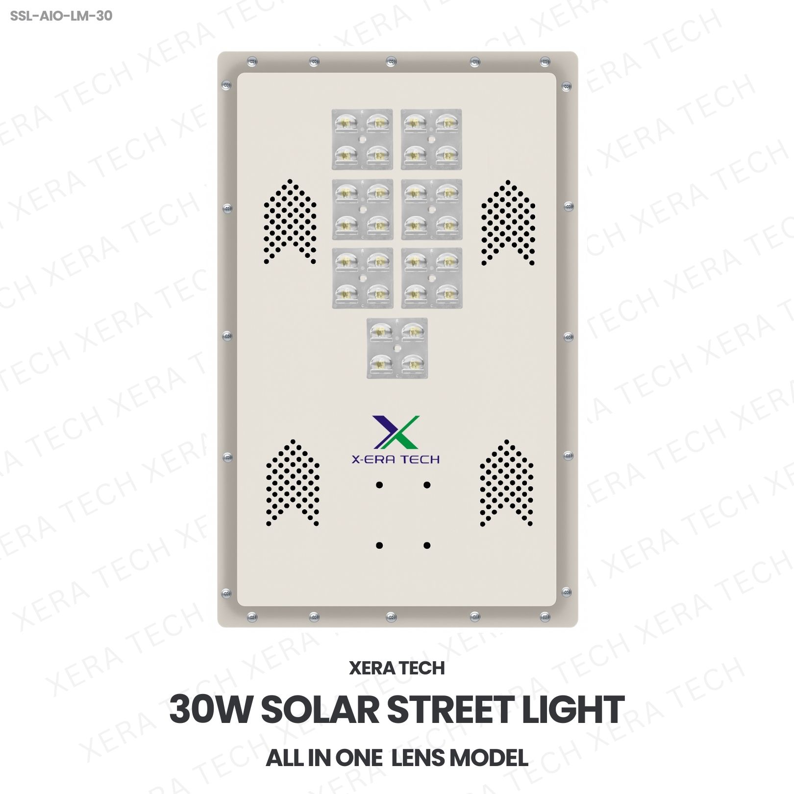 30W Solar Street Light All In One Lens Model – 30WW LED Solar Street Light by Xera Tech