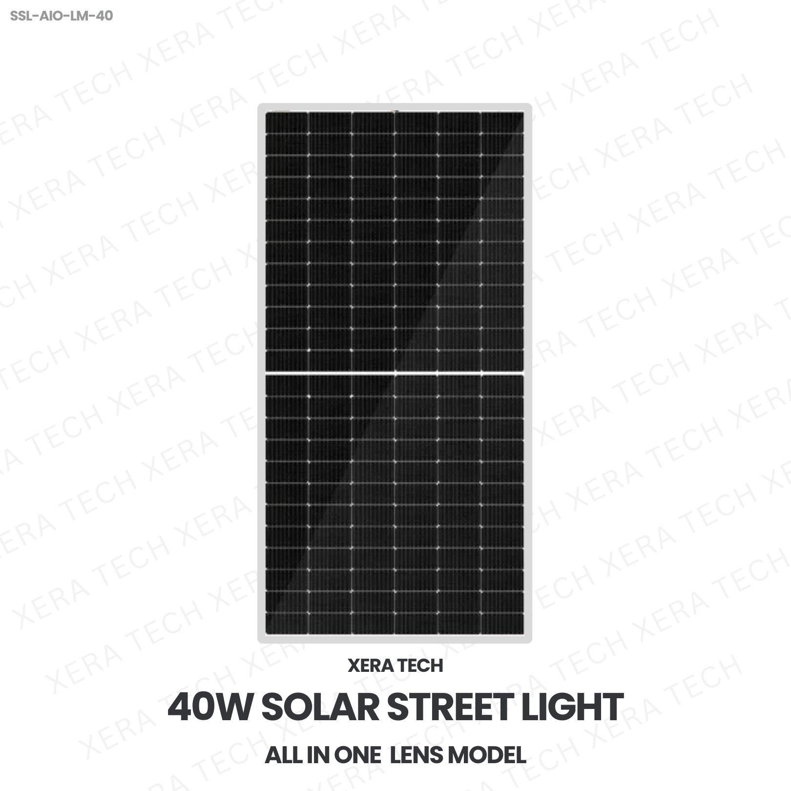 40W Solar Street Light Lens Model – back view showing driver and heat sink | Xera Tech