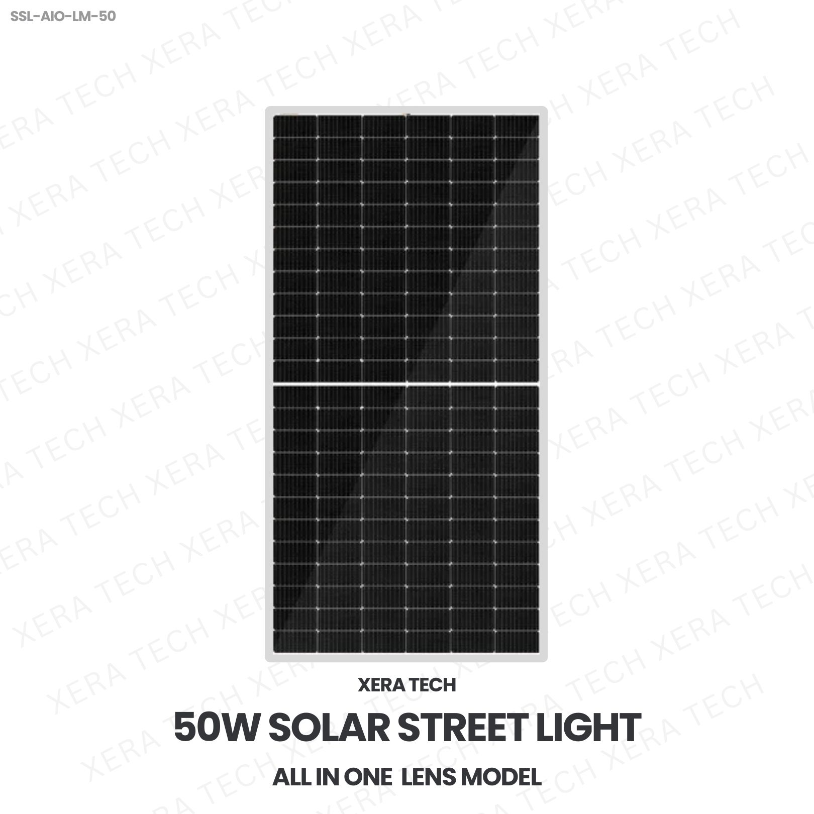 50W Solar Street Light Lens Model – back view showing driver and heat sink | Xera Tech