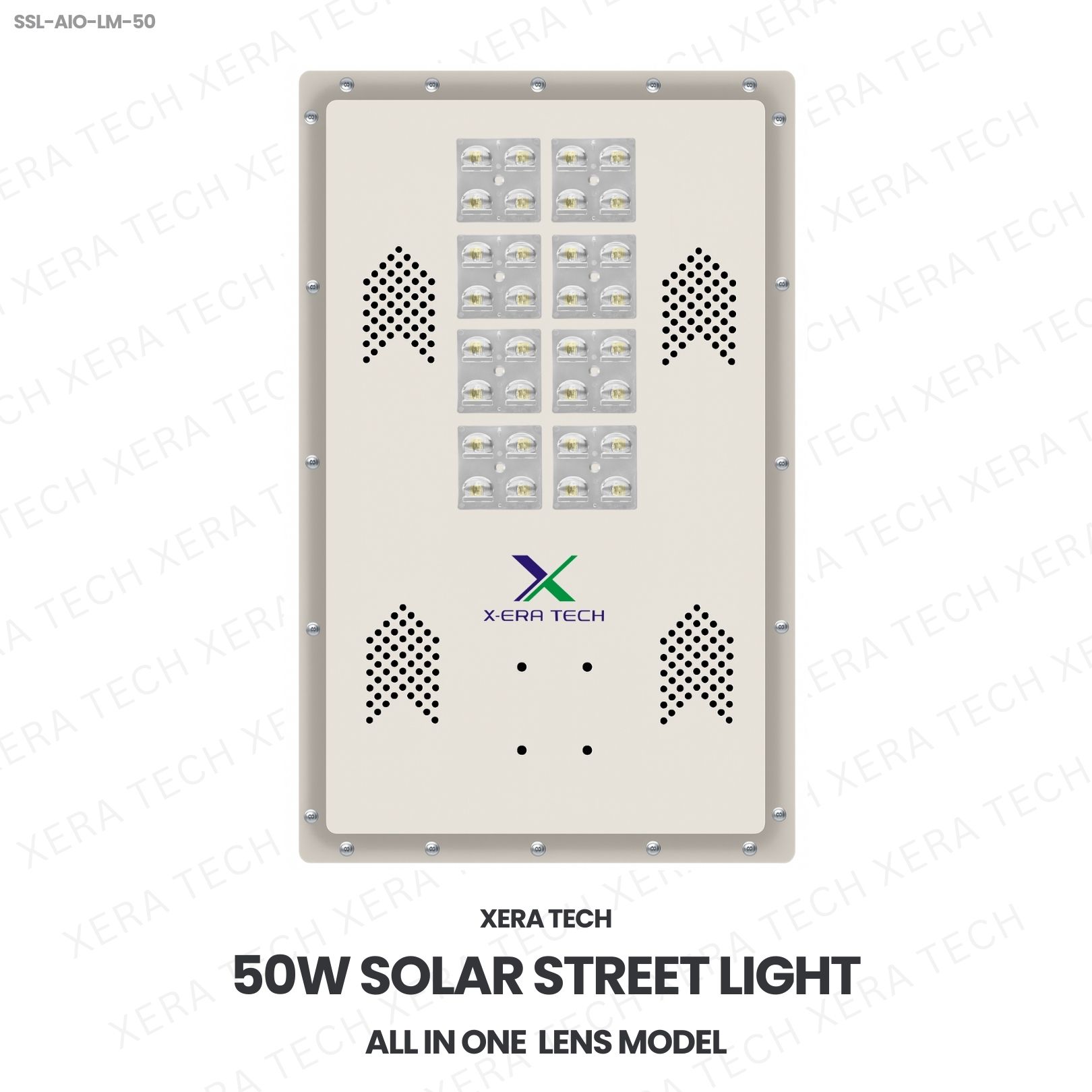 50W Solar Street Light All In One Lens Model – 50WW LED Solar Street Light by Xera Tech