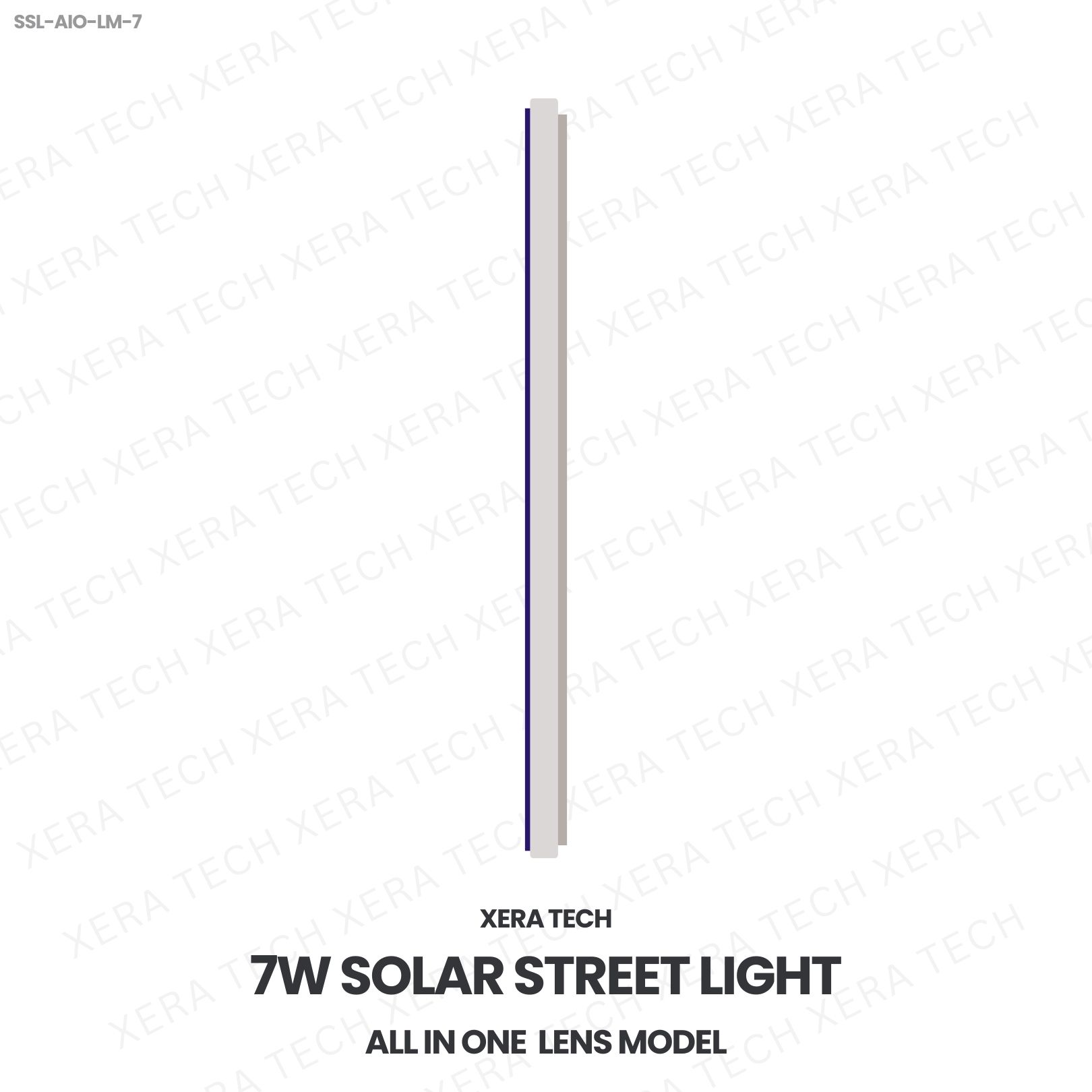 7W IPIP66 Solar Street Light – side profile | Xera Tech