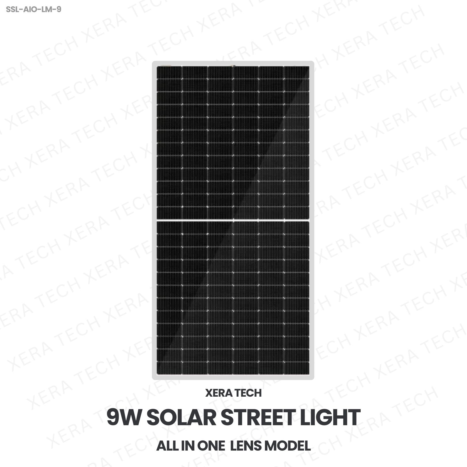 9W Solar Street Light Lens Model – back view showing driver and heat sink | Xera Tech