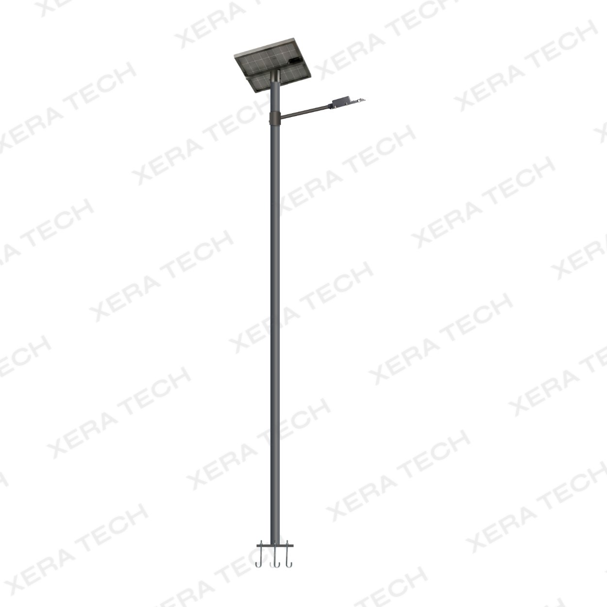 15W Solar Street Light Set – Glass Model (Inbuilt Battery) – 15WW LED Street Light by Xera Tech