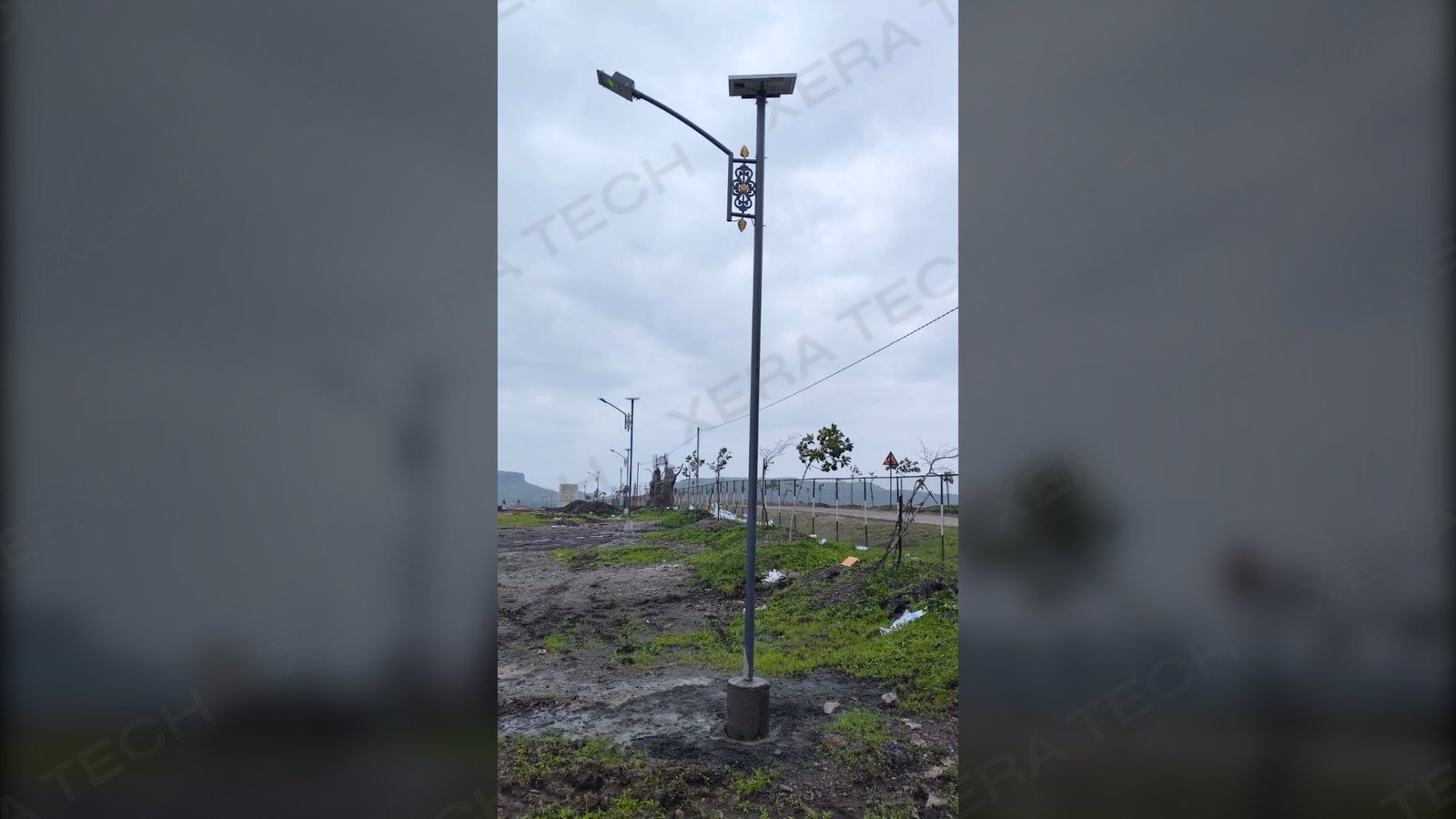 Decorative Solar Street Light Installation at Kalwan – Highbay Light Well Glass Eco installation by Xera Tech