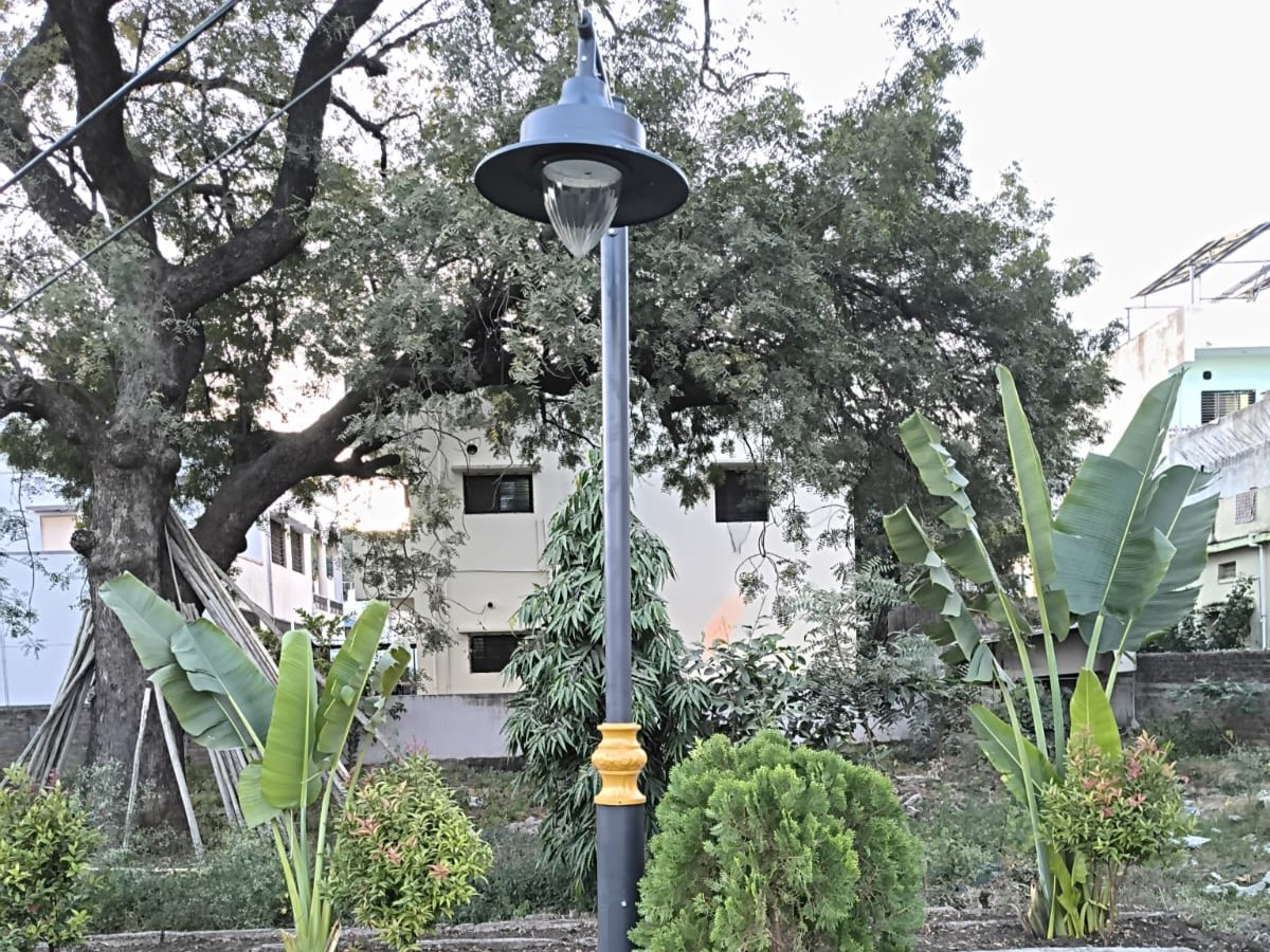 Decorative street light (Single arm ) installed successfully at Nanded,maharashtra – Xera Tech LED Lighting in Nanded,maharashtra