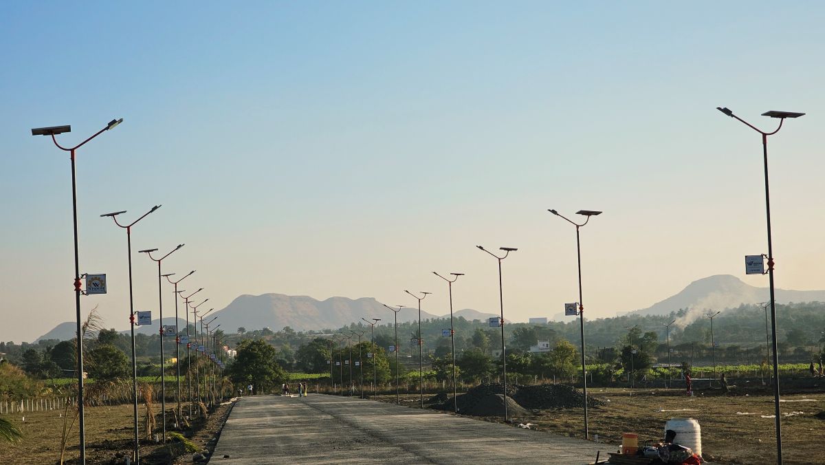 Designer Solar Street Light Installation at Wisdom Industrial Park – Xera Tech LED Lighting in Wisdom Industrial Park, Nashik, Maharashtra