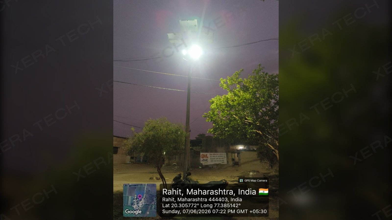 Solar Highmast Light Installation at Rahit Village – Solar, Highmast in Rahit, Washim, Maharashtra | Xera Tech